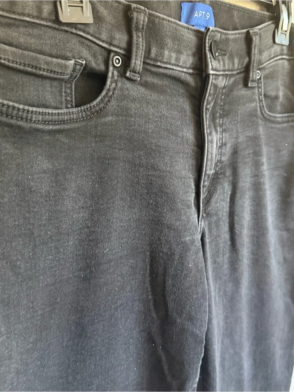 Men’s Black APT. 9 Black Classic Normcore Stretch Casual Straight Leg Jeans